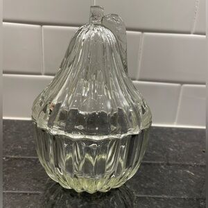 Pear Glass Lidded Dish